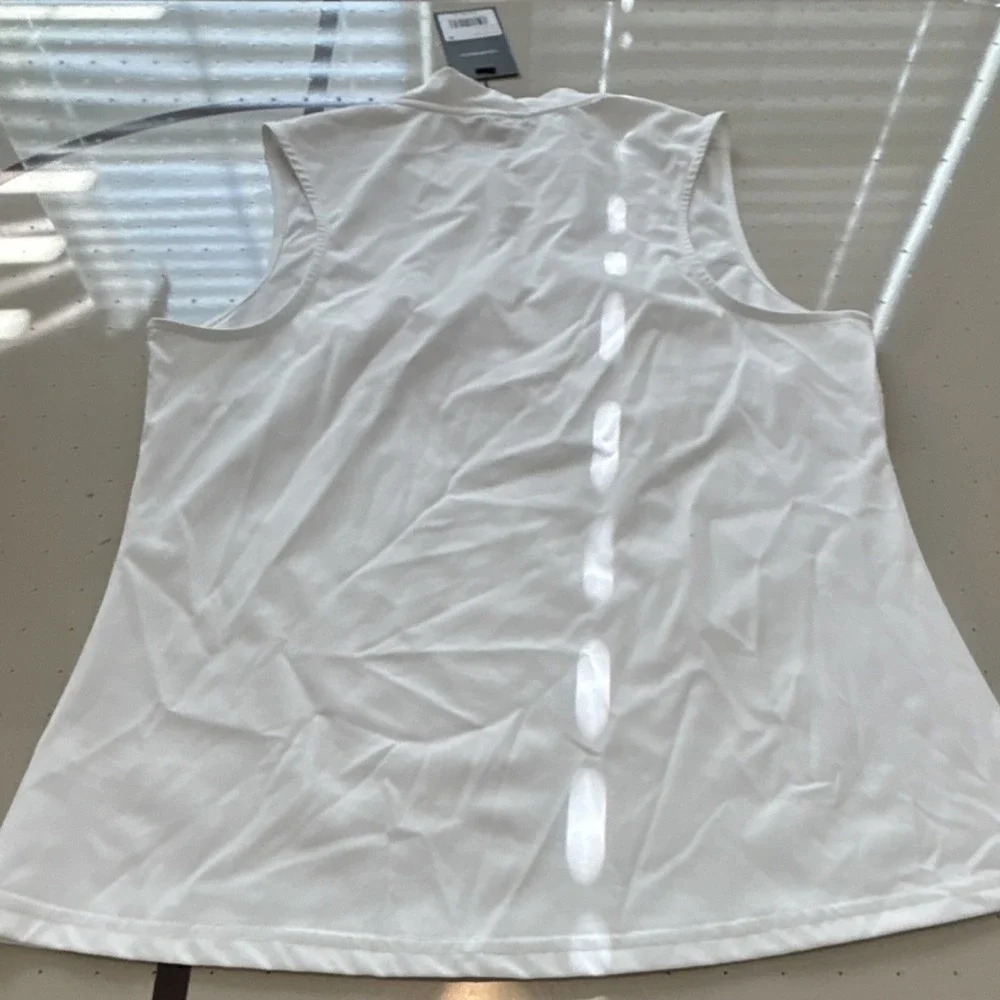 Bad Birdie Blade SL Brilliant White Sleeveless Women's Golf Polo Shirt L 1/4 Zip - Picture 7 of 7